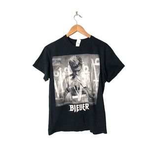 Justin Bieber black T-shirt purpose only graphic T-shirt •